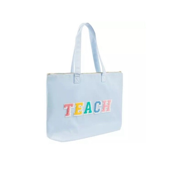 TEACH Large Canvas Tote and Matching Pouch 14x19 - Picture 7 of 8